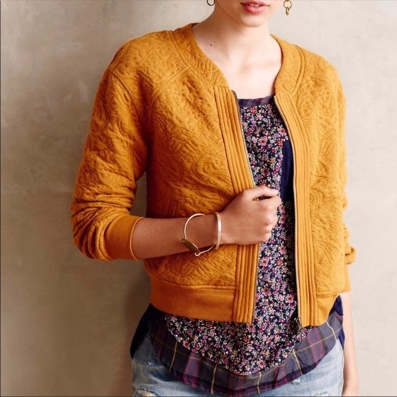 Anthropologie Jackets & Blazers - Saturday Sunday Jacquard Quilted Bomber Jacket
